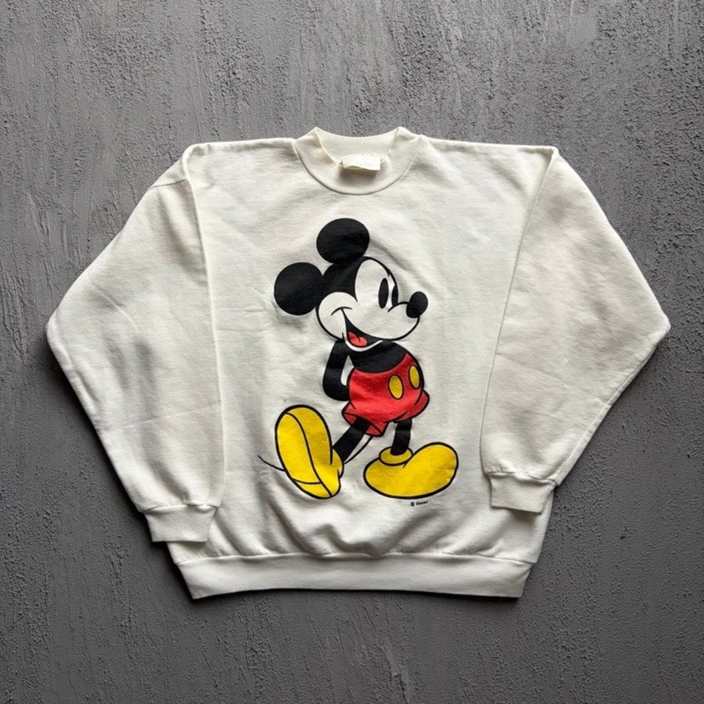 Vintage Mickey Mouse Sweatshirt Large White 1990s Disney